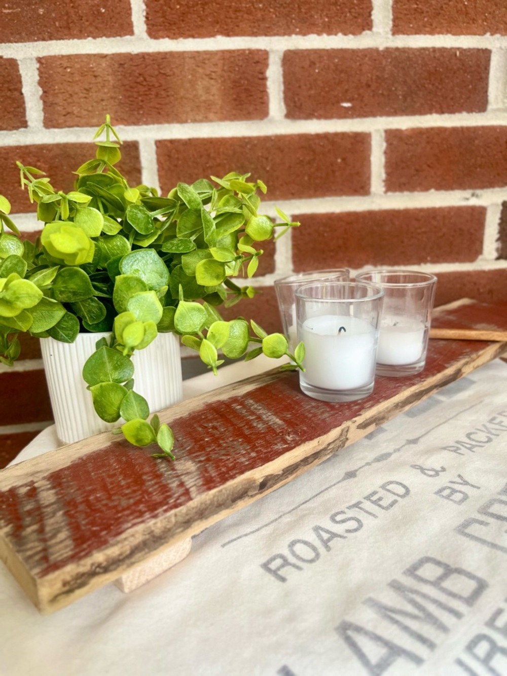Barn wood Counter Raised Tray for decor, candles, soaps Kitchen Dining Bath NEW